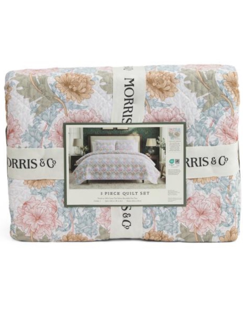 Morris & Co. Floral Quilt Set - Pastel Multi